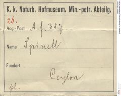 Etiketten zu Spinell (Plural) (NHMW-MIN-Af357)